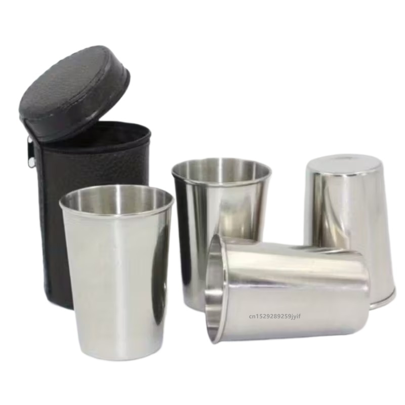 Beer Flight Set - Zestaw 4 mini kubków ze stali