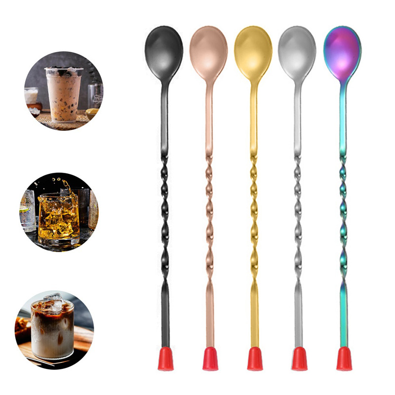 Bar Spoon Twisted - 100 sztuk/partia skręcony wzór ze stali