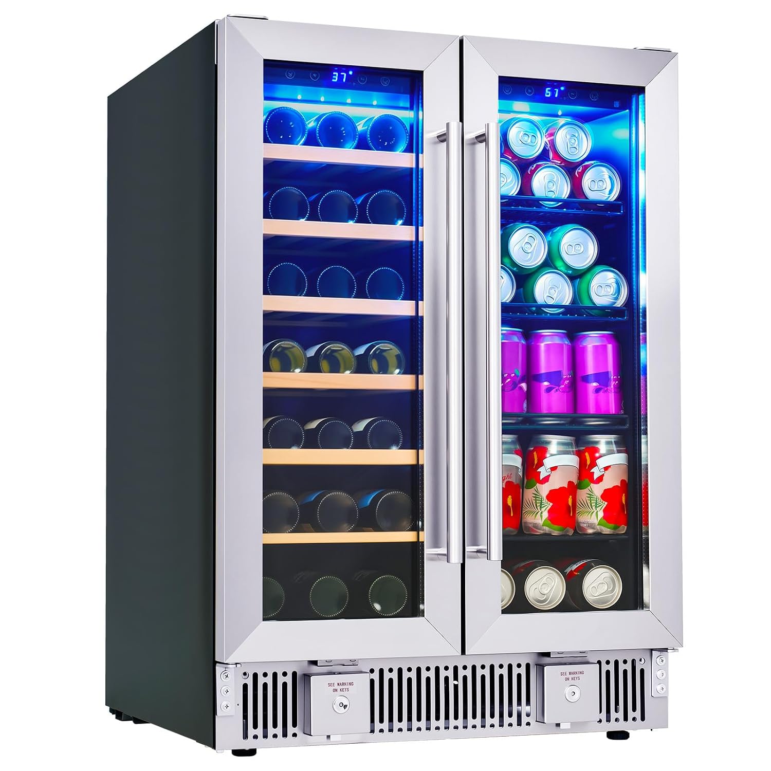 Wine Beer Dual Zone - Lodówka na napoje, 24-calowa dwustrefowa lodówka