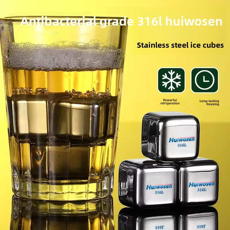 Wine Beer Whiskey - Recykling kostek lodu ze stali nierdzewnej