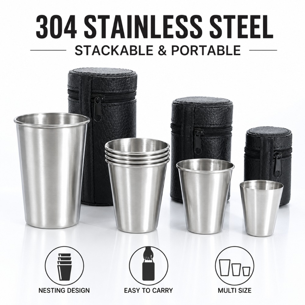 4 szt./zestaw Kubki ze stali n – Beer Flight Set recenzja i cena